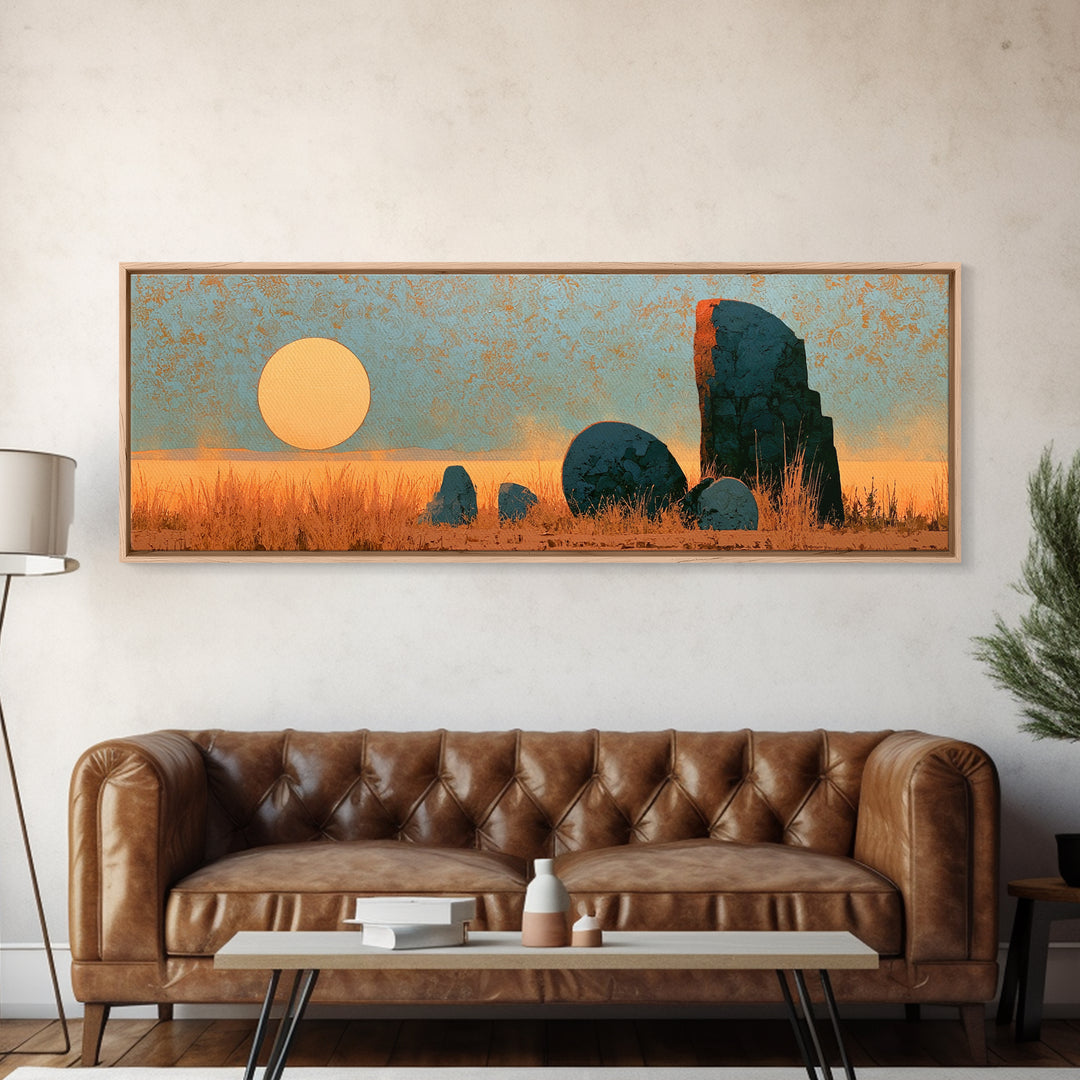 Minimal Beige Sun Canvas Print, Desert Art, Luxury Decor, Southwestern Decor, Fine Art, Desert, Wall Art Prints, DES-3x1-14