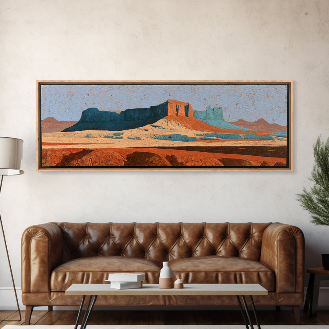 Abstract Mesa Landscape Canvas Print, Desert Art, Minimalist Decor, Southwestern Decor, Fine Art, Desert, Boho, Original Art, DES-3x1-19