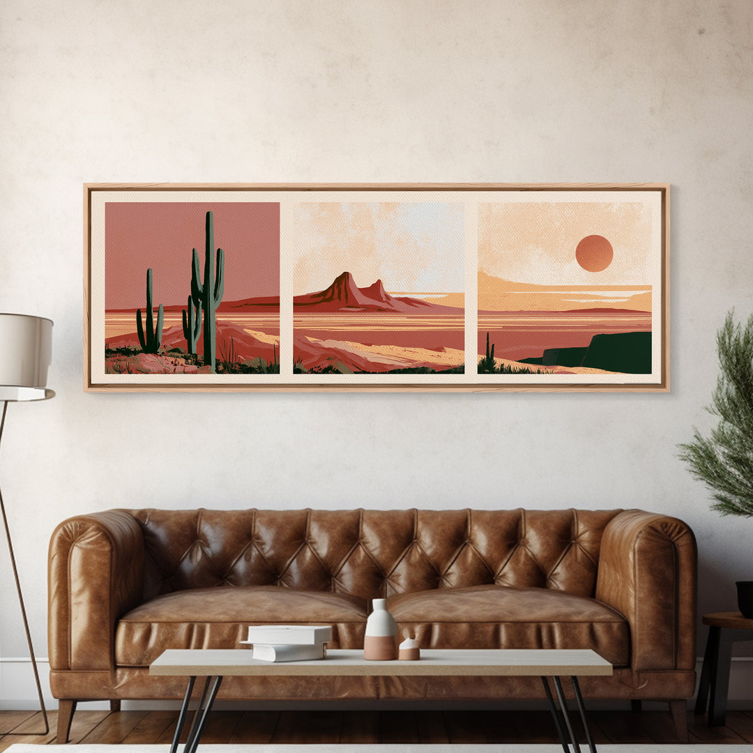 Abstract Heatwave Horizon Canvas Print, Desert Art, Digital Download Art, Southwestern Decor, Desert, Minimalist Decor, DES-3x1-29