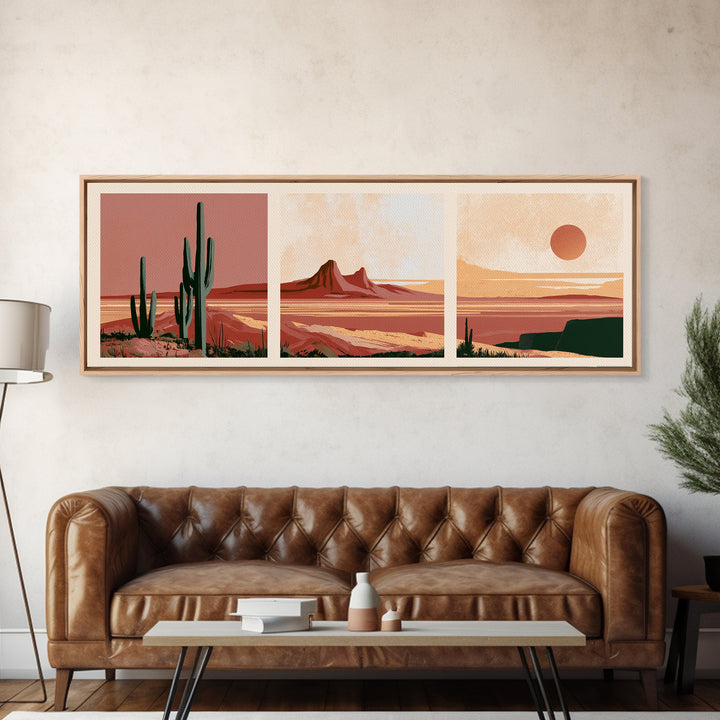 Abstract Heatwave Horizon Canvas Print, Desert Art, Digital Download Art, Southwestern Decor, Desert, Minimalist Decor, DES-3x1-29