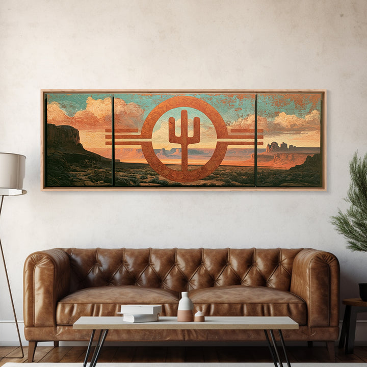 Ancient Desert Petroglyph Design Framed Canvas Print, Desert Art, Nature Wall Art, Southwestern Decor, Fine Art, Desert, DES-3x1-37