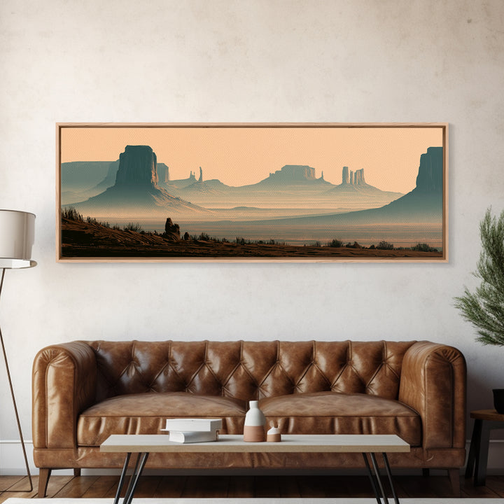 Monument Valley Silhouette Canvas Print, Desert Art, Modern Decor, Southwestern Decor, Desert, Room Decor, Digital Prints, DES-3x1-49