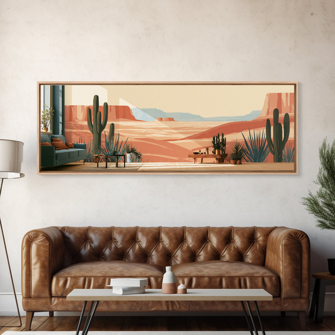 Wind Carved Dune Patterns from Above Framed Canvas Print, Desert Art, Art Print, Southwestern Decor, Oil Painting, Desert, DES-3x1-60