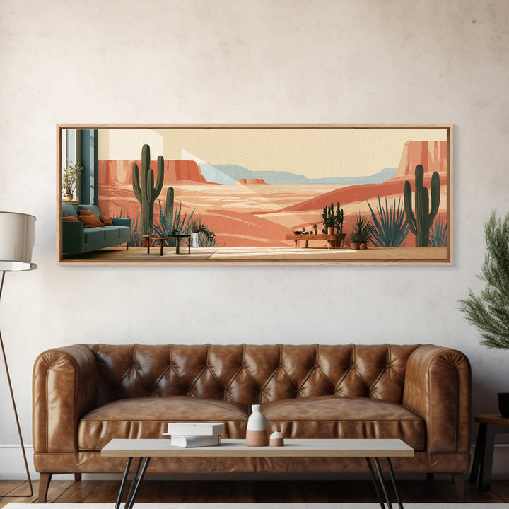 Wind Carved Dune Patterns from Above Framed Canvas Print, Desert Art, Art Print, Southwestern Decor, Oil Painting, Desert, DES-3x1-60