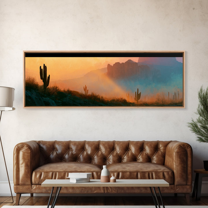Sandstone Canyon with Dramatic Light Beam Canvas Print, Desert Art, Landscape Art, Southwestern Decor, Fine Art, Desert, DES-3x1-8