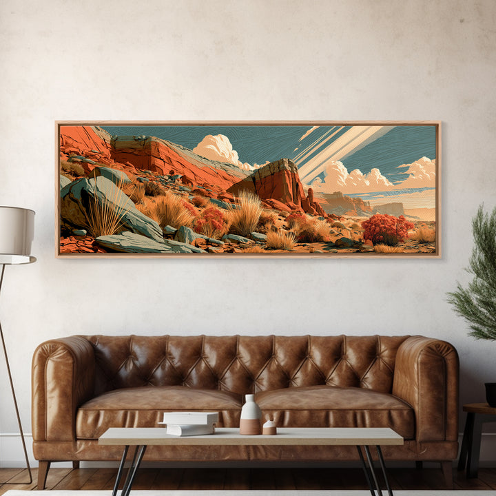 Sandstone Canyon with Dramatic Light Beam Canvas Print, Desert Art, Printable Wall Art, Southwestern Decor, Fine Art, Desert, DES-3x1-80