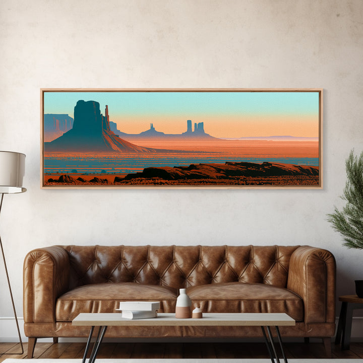 Monument Valley Silhouette Canvas Print, Desert Art, Wall Decor, Southwestern Decor, Fine Art, Desert, Living Room Decor, DES-3x1-97