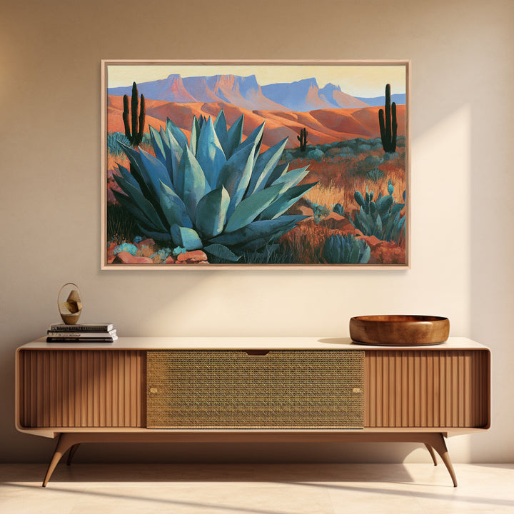 Agave Plant Closeup Framed Canvas Print, Desert Art, Boho, Southwestern Decor, Desert, Mountain Wall Art, Landscape Wall Art, DES-3x2-100