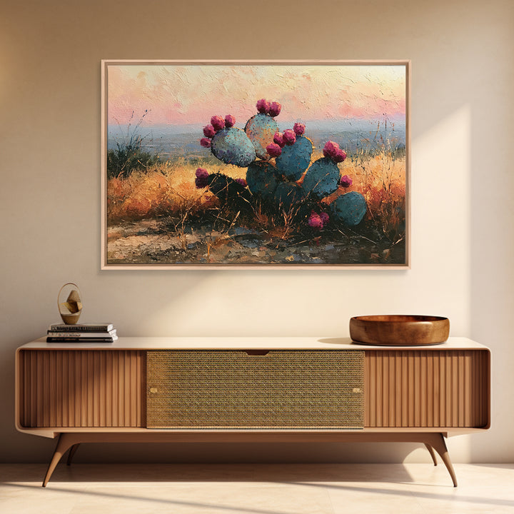 Prickly Pear Cactus Framed Canvas Print, Desert Art, Modern Wall Art, Southwestern Decor, Fine Art, Desert, Gallery Decor, DES-3x2-47