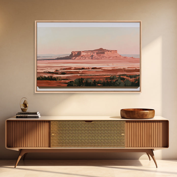 Abstract Mesa Landscape Framed Canvas Print, Desert Art, Colorful Wall Art, Southwestern Decor, Fine Art, Desert, DES-3x2-55