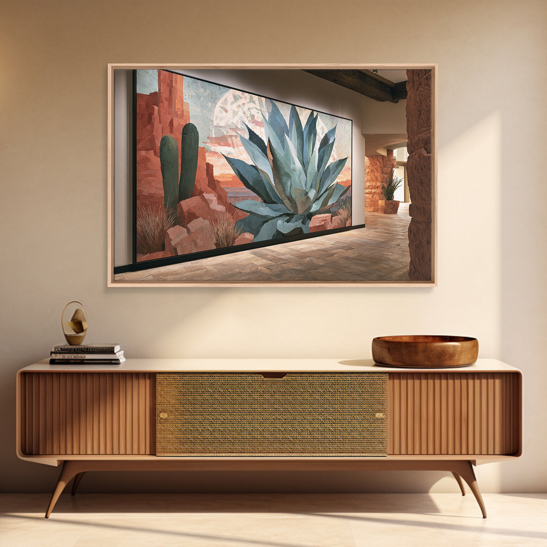Agave Plant Closeup Canvas Print, Desert Art, Print, Southwestern Decor, Fine Art, Desert, Watercolor Painting, Modern Wall Art, DES-3x2-76