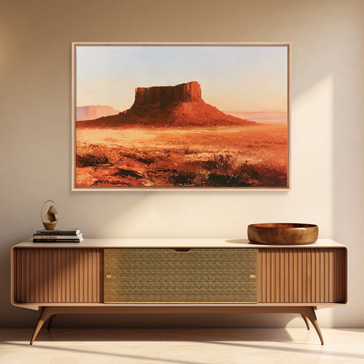 Abstract Mesa Landscape Framed Canvas Print, Desert Art, Wall Art Prints, Southwestern Decor, Fine Art, Desert, Boho Decor, DES-3x2-79