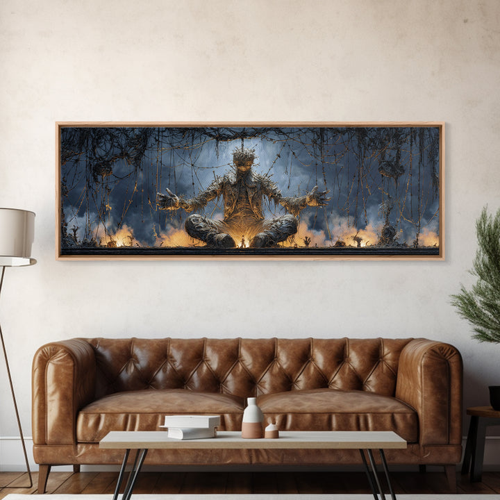 The Stitched Giant, Extra Wide Wall Art, Macabre Wall Art, Framed Canvas Print, Halloween Wall Decor, Gothic Home Decor, Halloween Decor