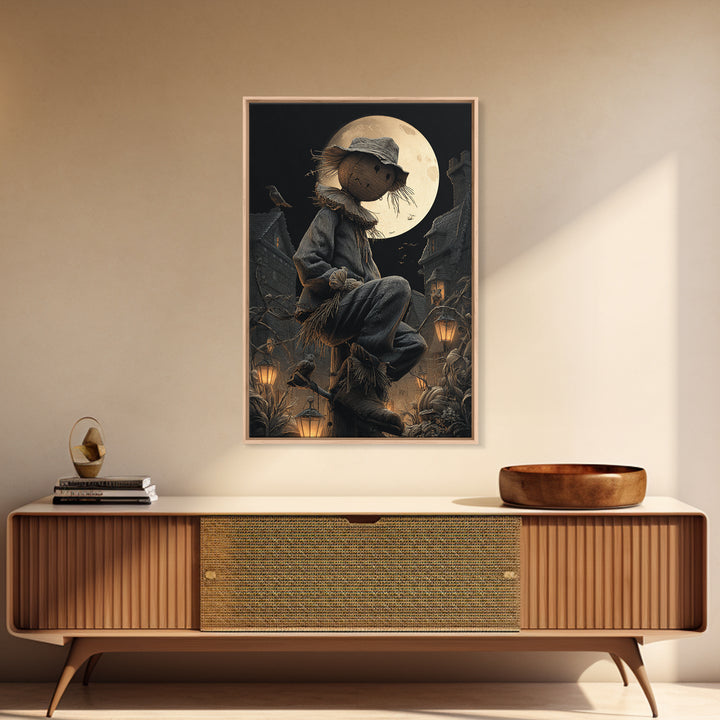 The Living Scarecrow, Vertical Wall Art, Dark Halloween Decor, Canvas Print, Halloween Wall Decor, Gothic Home Decor, Spooky Wall Decor