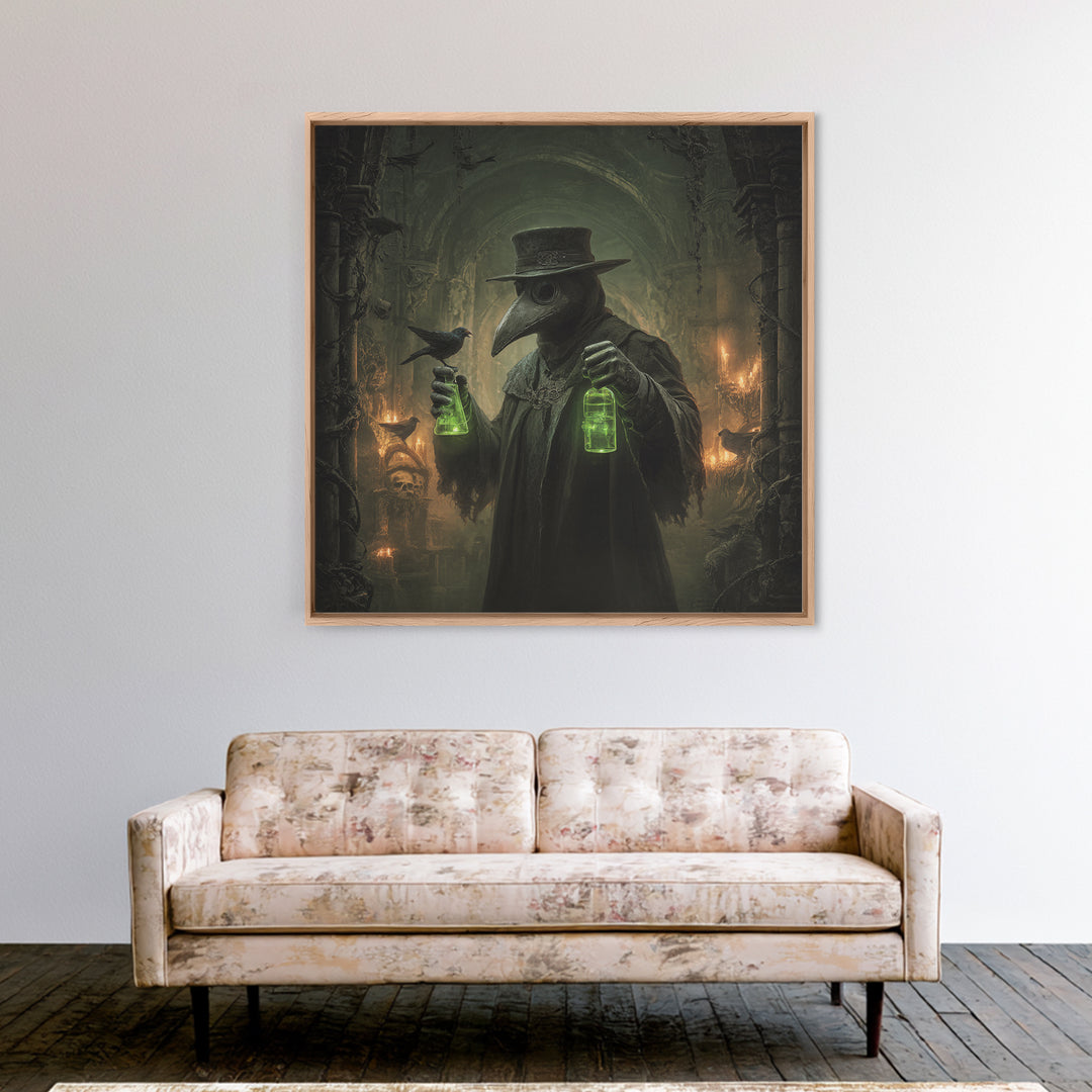The Plague Doctor, Square Wall Art, Dark Halloween Decor, Canvas Print, Halloween Wall Decor, Gothic Home Decor, Collectible Wall Decor