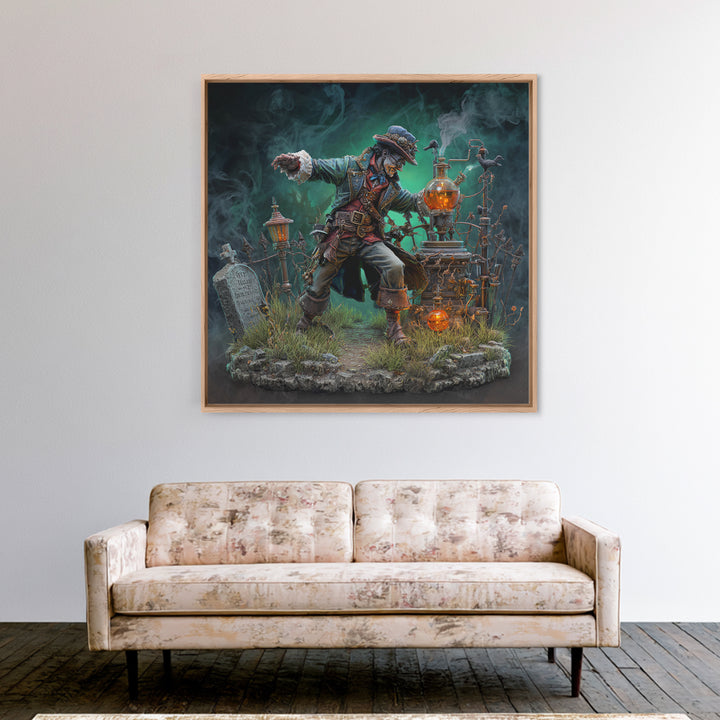 The Mad Alchemist, Square Wall Art, Macabre Wall Art, Framed Canvas Print, Halloween Wall Decor, Gothic Home Decor, Dark Fantasy Art
