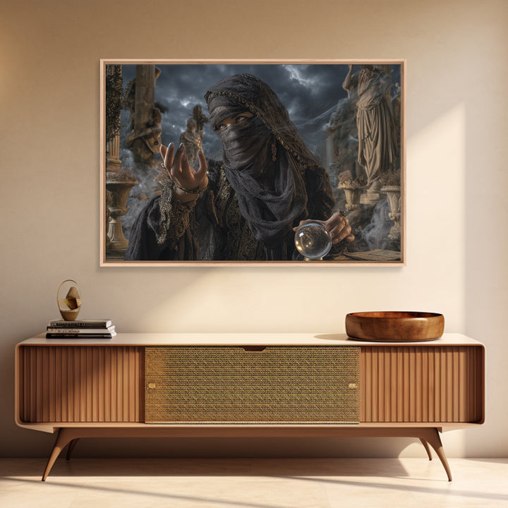 The Midnight Fortune Teller, Landscape Wall Art, Spooky Home Decor, Canvas Print, Halloween Wall Decor, Gothic Home Decor, Spooky Wall Decor