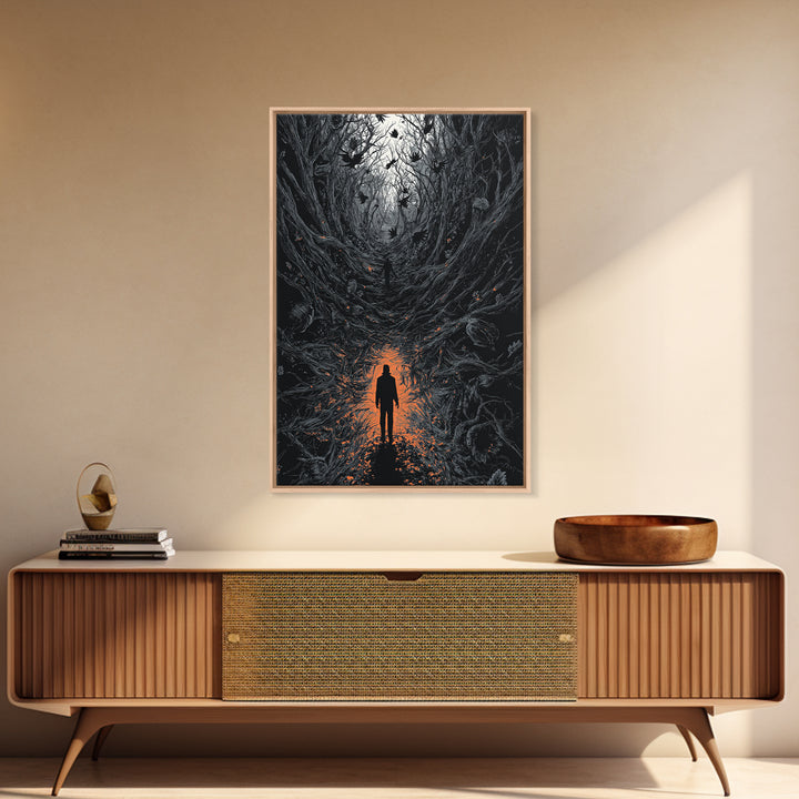 The Shadow Person, Vertical Wall Art, Dark Halloween Decor, Canvas Print, Halloween Wall Decor, Gothic Home Decor, Macabre Wall Art