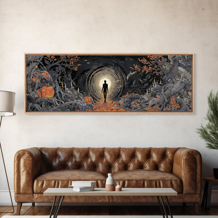 The Shadow Person, Extra Wide Wall Art, Spooky Home Decor, Canvas Print, Halloween Wall Decor, Gothic Home Decor, Halloween Decor