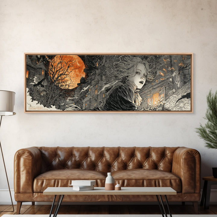 The Banshee Singer, Extra Wide Wall Art, Dark Fantasy Wall Art, Canvas Print, Halloween Wall Decor, Gothic Home Decor, Spooky Wall Decor