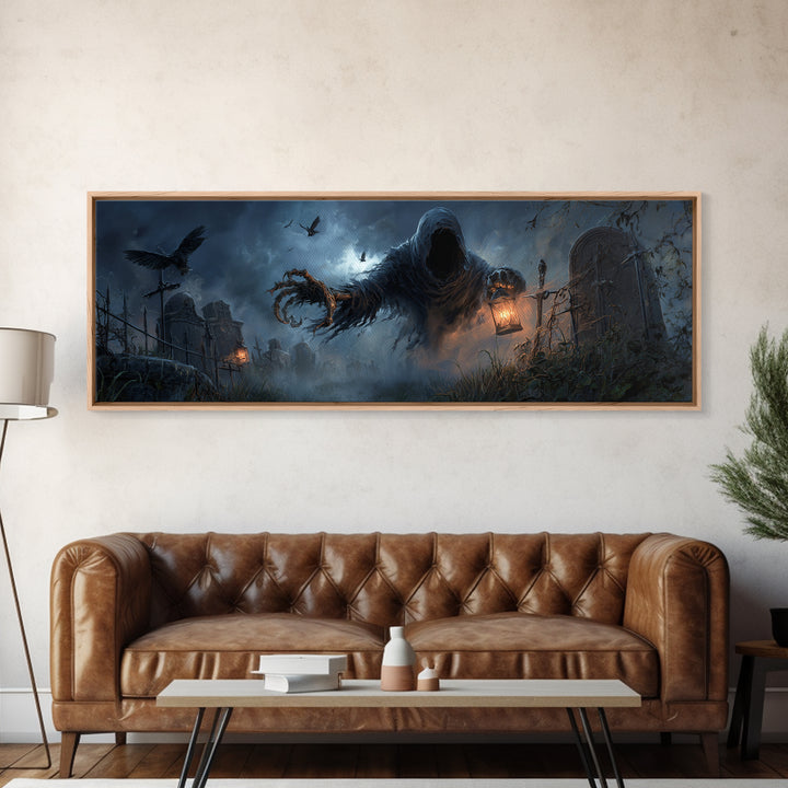 The Tattered Wraith, Extra Wide Wall Art, Dark Fantasy Wall Art, Canvas Print, Halloween Wall Decor, Gothic Home Decor, Halloween Wall Art