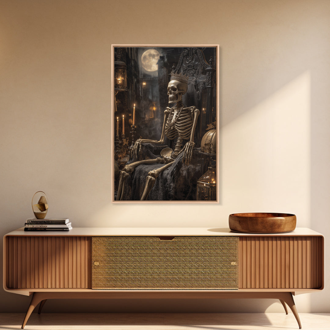 The Bone Queen, Vertical Wall Art, Dark Halloween Decor, Canvas Print, Halloween Wall Decor, Gothic Home Decor, Spooky Wall Decor