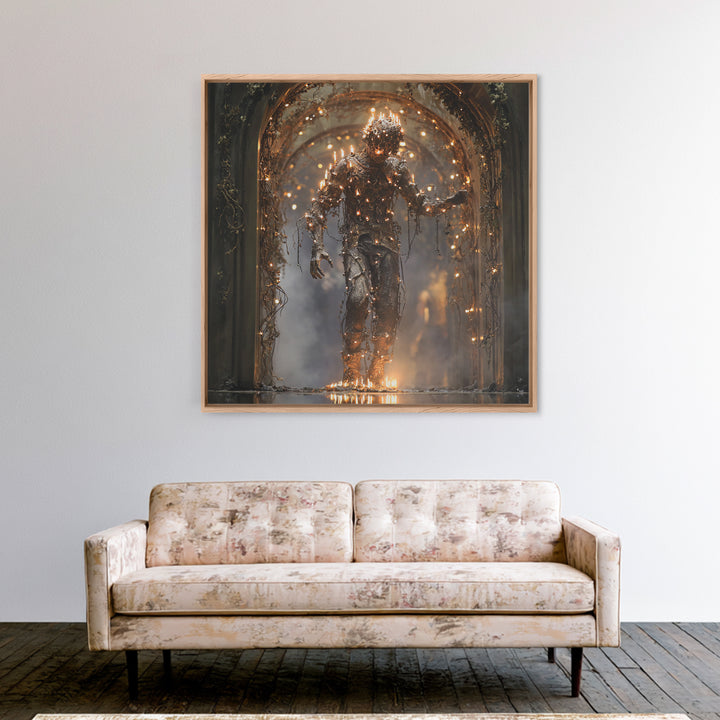 The Candlewax Man, Square Wall Art, Dark Fantasy Wall Art, Canvas Print, Halloween Wall Decor, Gothic Home Decor, Dark Fantasy Art