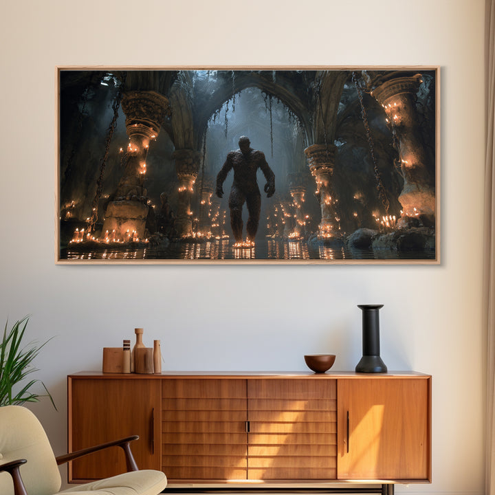 The Candlewax Man, Wide Panoramic Art, Dark Halloween Decor, Canvas Print, Halloween Wall Decor, Gothic Home Decor, Statement Wall Art