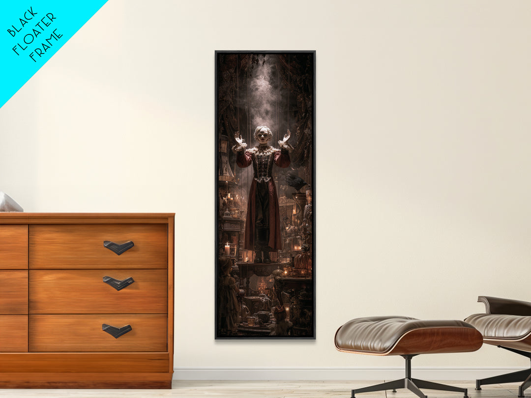 The Marionette Master, Tall Narrow Wall Art, Dark Halloween Decor, Canvas Print, Halloween Wall Decor, Gothic Home Decor, Macabre Wall Art