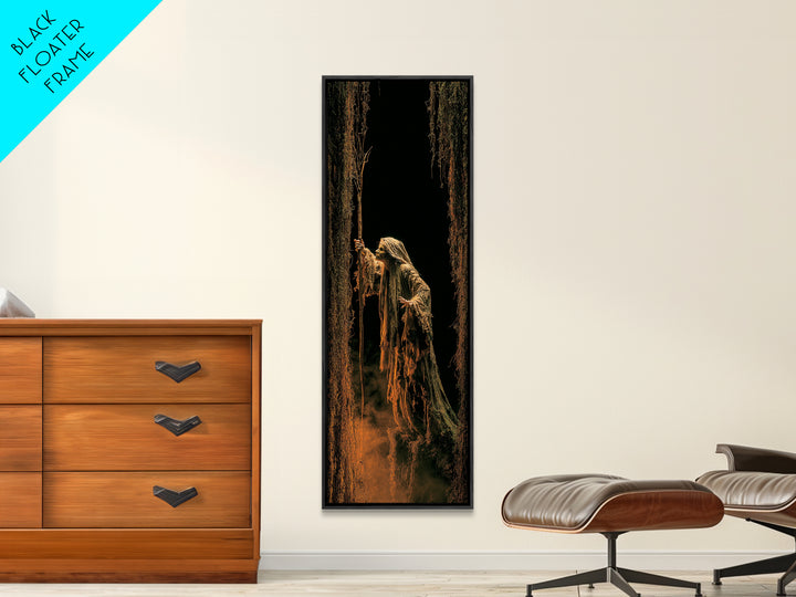 The Swamp Witch, Tall Narrow Wall Art, Dark Halloween Decor, Canvas Print, Halloween Wall Decor, Gothic Home Decor, Macabre Wall Art