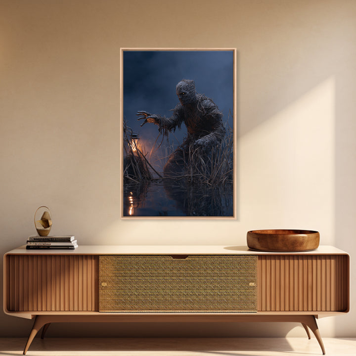 The Bog Mummy, Vertical Wall Art, Haunted Gothic Art, Framed Canvas Print, Halloween Wall Decor, Gothic Home Decor, Horror Wall Art