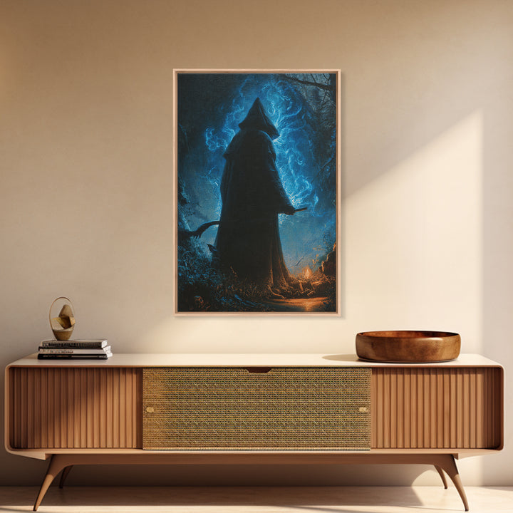 The Will-O'-The-Wisp Shepherd, Vertical Wall Art, Dark Fantasy Wall Art, Canvas Print, Halloween Wall Decor, Gothic Home Decor