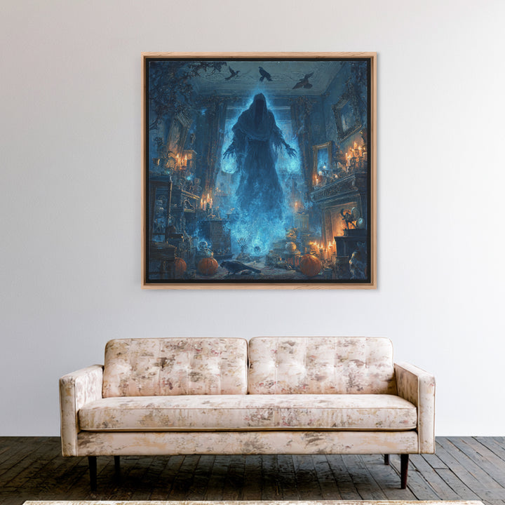 The Will-O'-The-Wisp Shepherd, Square Wall Art, Dark Fantasy Wall Art, Canvas Print, Halloween Wall Decor, Gothic Home Decor