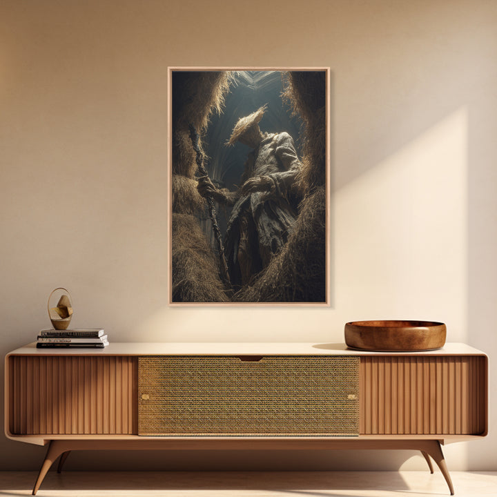 The Cornfield Crawler, Vertical Wall Art, Macabre Wall Art, Framed Canvas Print, Halloween Wall Decor, Gothic Home Decor, Halloween Wall Art