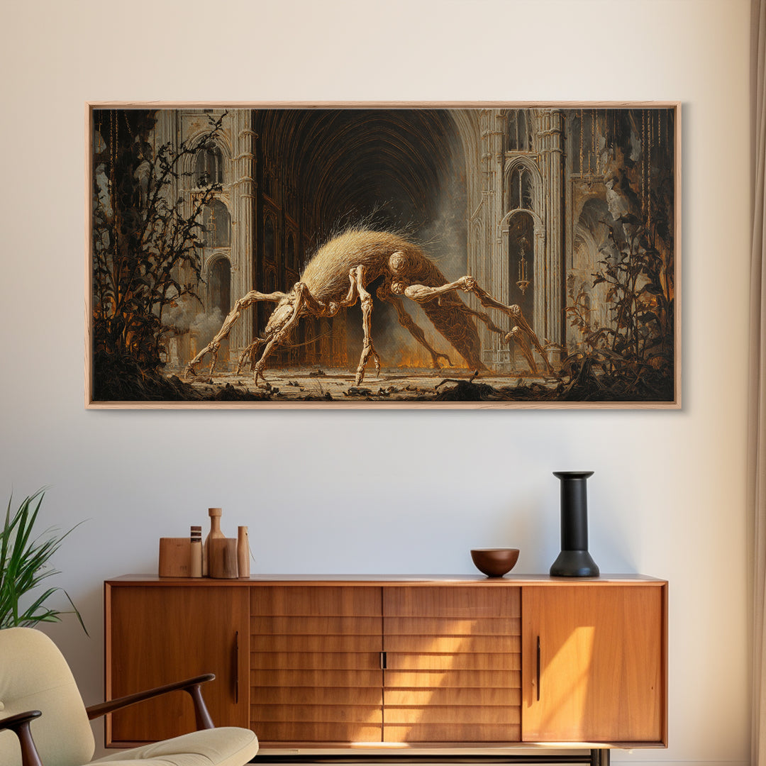 The Cornfield Crawler, Wide Panoramic Art, Spooky Home Decor, Canvas Print, Halloween Wall Decor, Gothic Home Decor, Spooky Wall Decor
