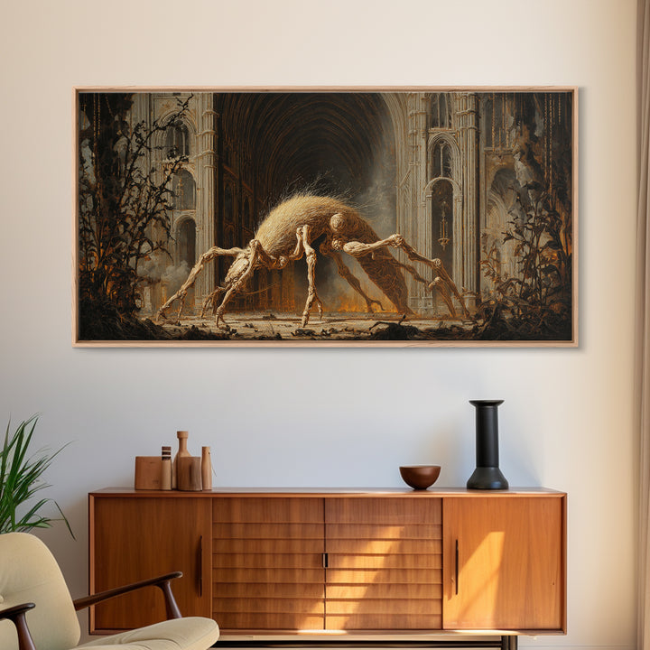 The Cornfield Crawler, Wide Panoramic Art, Spooky Home Decor, Canvas Print, Halloween Wall Decor, Gothic Home Decor, Spooky Wall Decor