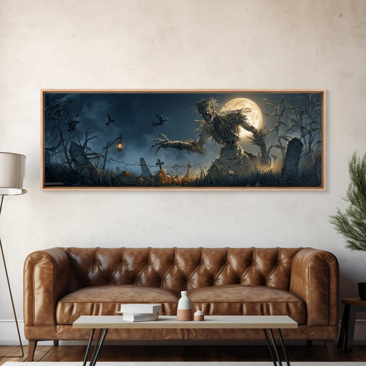 The Harvest Demon, Extra Wide Wall Art, Haunted Gothic Art, Framed Canvas Print, Halloween Wall Decor, Gothic Home Decor, Horror Wall Art