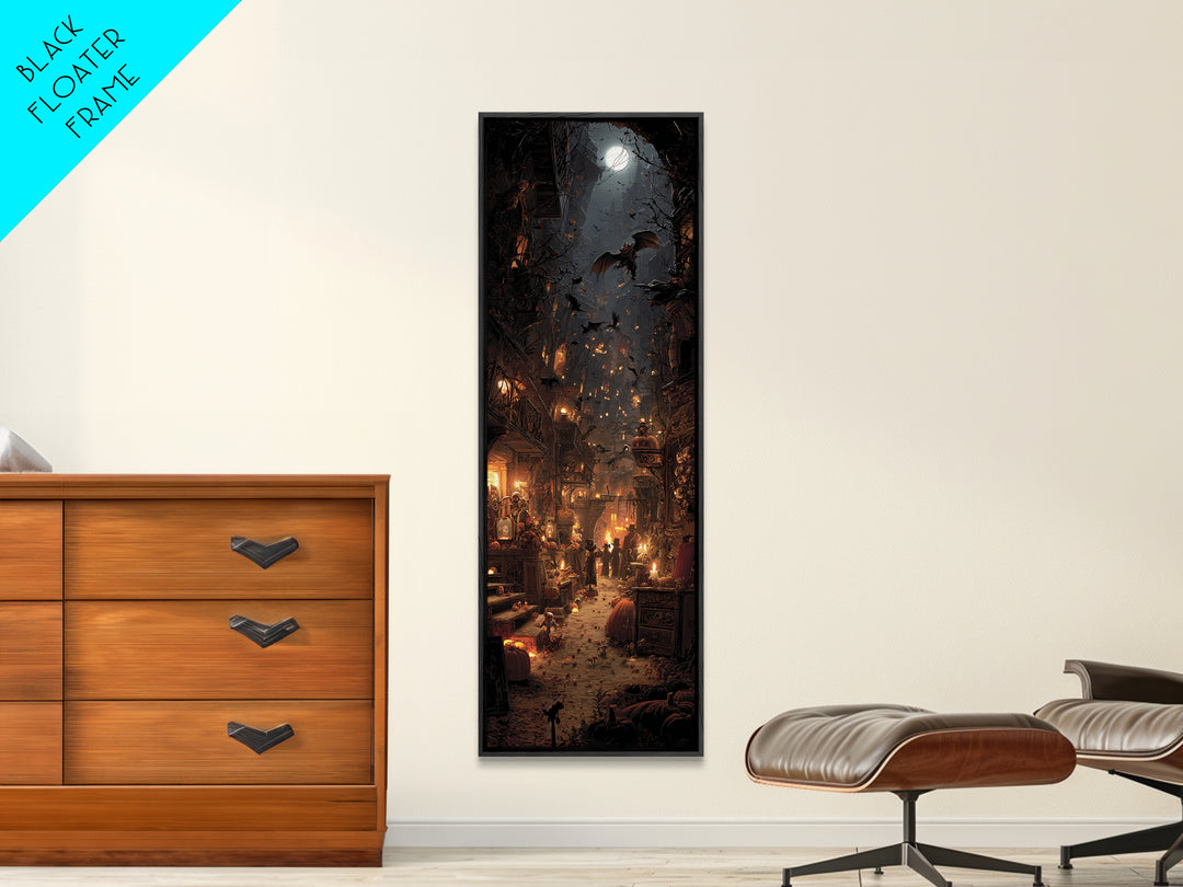 The Bat-Winged Imp, Tall Narrow Wall Art, Dark Fantasy Wall Art, Canvas Print, Halloween Wall Decor, Gothic Home Decor, Macabre Wall Art