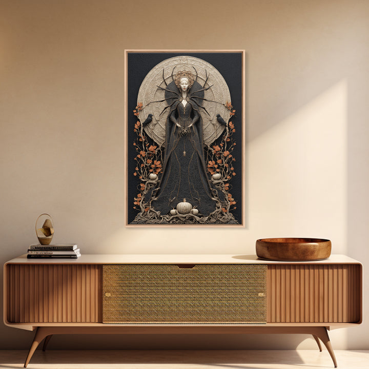 The Spider Queen, Vertical Wall Art, Dark Fantasy Wall Art, Canvas Print, Halloween Wall Decor, Gothic Home Decor, Dark Fantasy Art