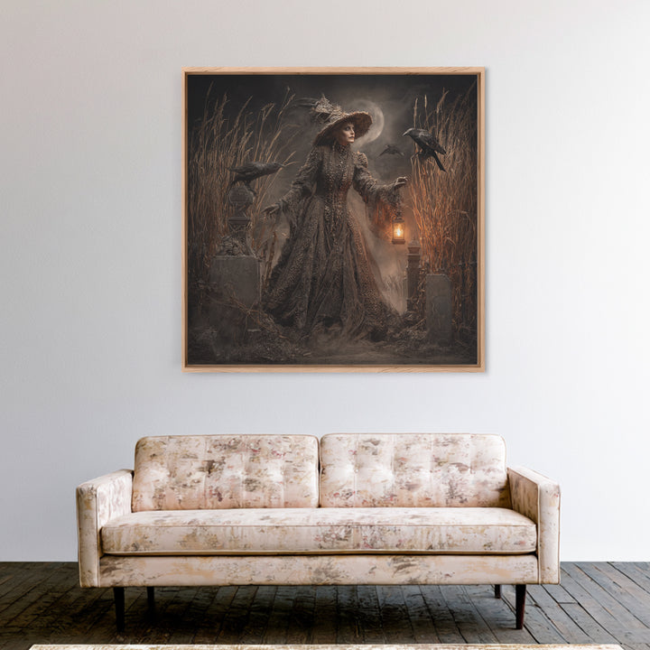 The Salt-Marsh Witch, Square Wall Art, Spooky Home Decor, Canvas Print, Halloween Wall Decor, Gothic Home Decor, Halloween Wall Art