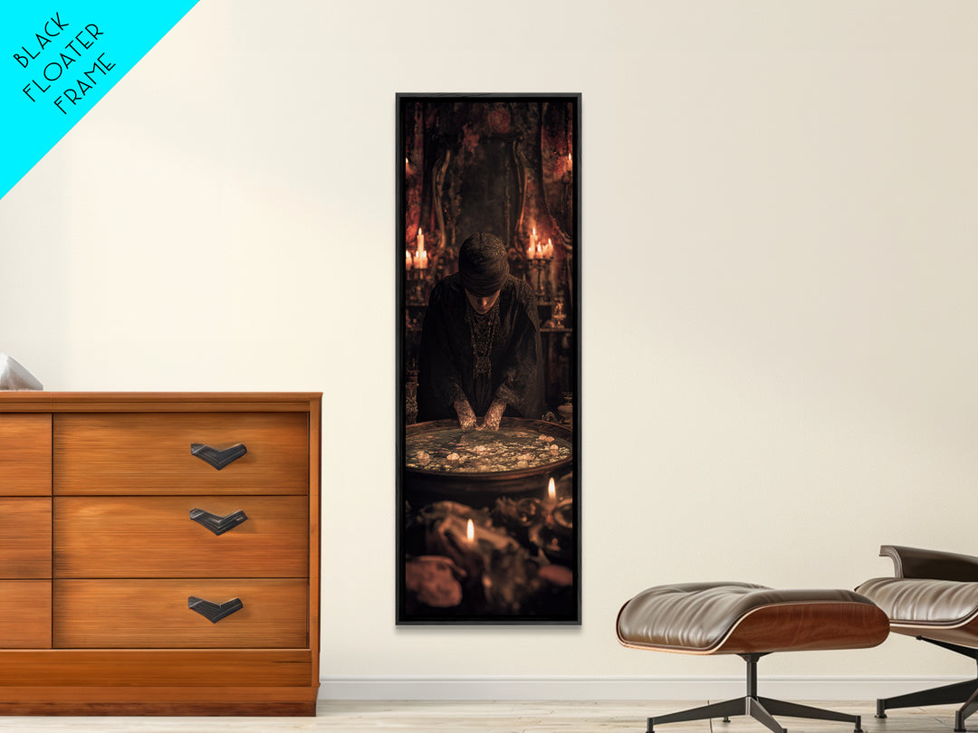 The Cave Oracle, Tall Narrow Wall Art, Dark Halloween Decor, Canvas Print, Halloween Wall Decor, Gothic Home Decor, Collectible Wall Decor