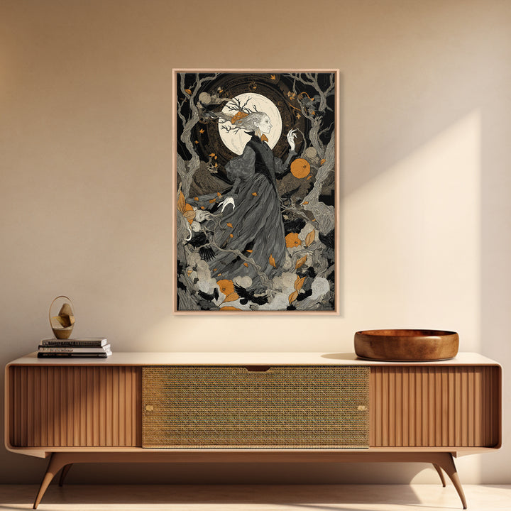 The Orchard Hag, Vertical Wall Art, Dark Halloween Decor, Canvas Print, Halloween Wall Decor, Gothic Home Decor, Collectible Wall Decor