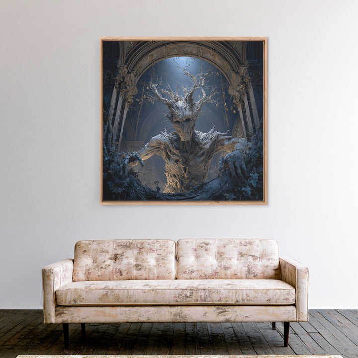 The Hollow-Tree Monster, Square Wall Art, Dark Halloween Decor, Canvas Print, Halloween Wall Decor, Gothic Home Decor, Halloween Wall Art