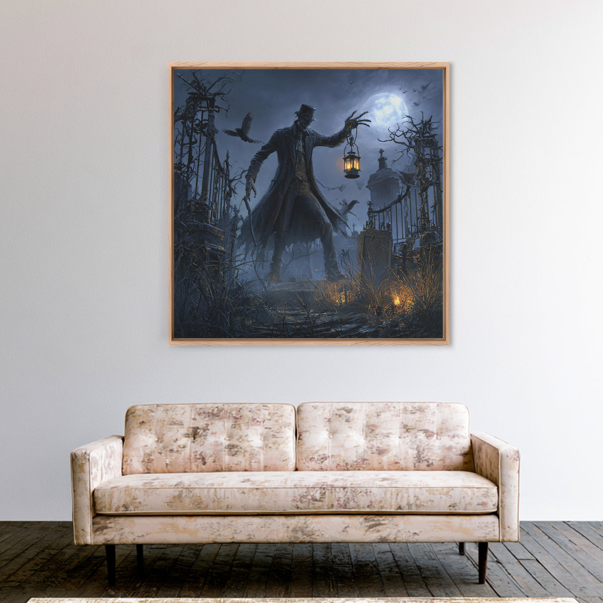 The Crossroads Spirit, Square Wall Art, Spooky Home Decor, Canvas Print, Halloween Wall Decor, Gothic Home Decor, Spooky Wall Decor