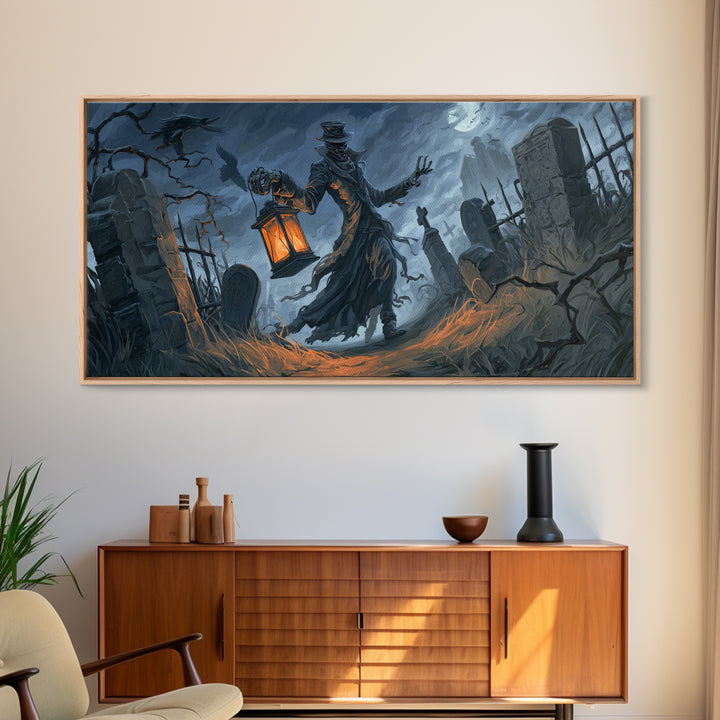 The Crossroads Spirit, Wide Panoramic Art, Spooky Home Decor, Canvas Print, Halloween Wall Decor, Gothic Home Decor, Spooky Wall Decor
