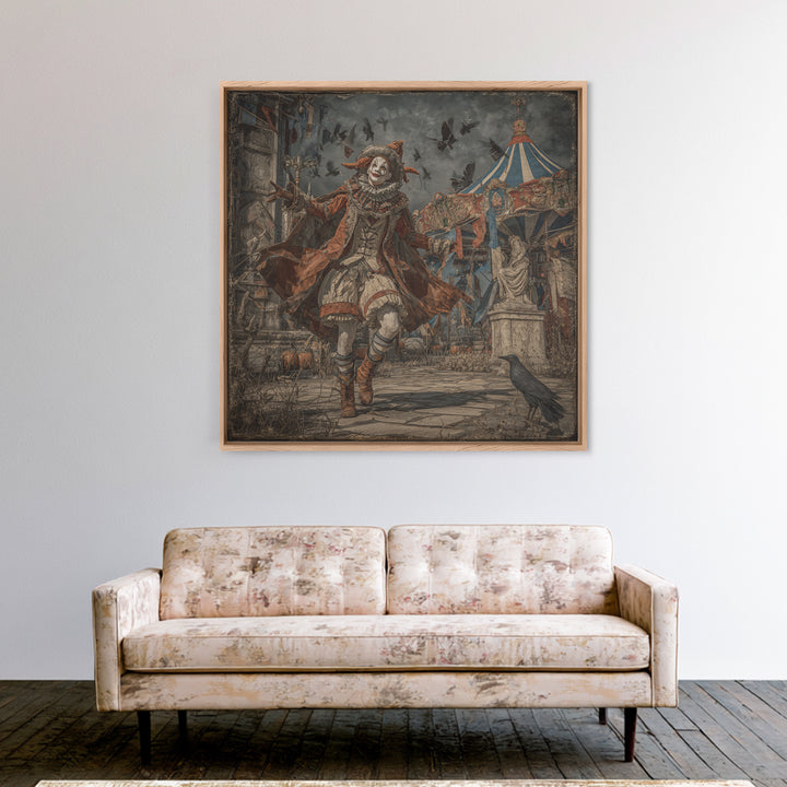 The Abandoned Carnival, Square Wall Art, Dark Halloween Decor, Canvas Print, Halloween Wall Decor, Gothic Home Decor, Collectible Wall Decor