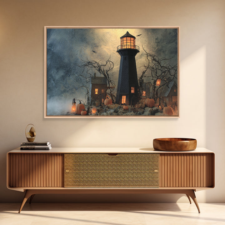 The Cursed Lighthouse, Landscape Wall Art, Dark Fantasy Wall Art, Canvas Print, Halloween Wall Decor, Gothic Home Decor, Horror Wall Art
