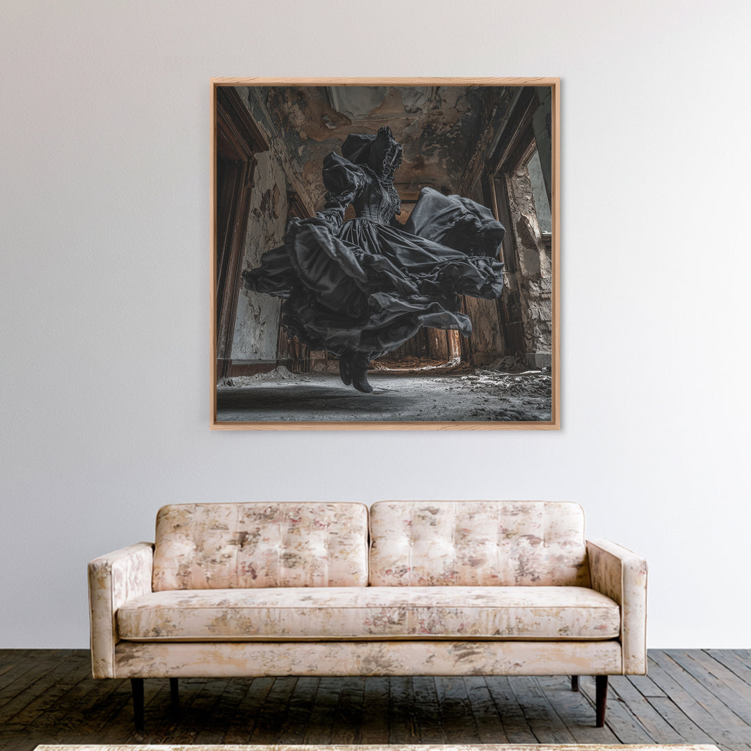 The Derelict Asylum, Square Wall Art, Dark Halloween Decor, Canvas Print, Halloween Wall Decor, Gothic Home Decor, Dark Fantasy Art