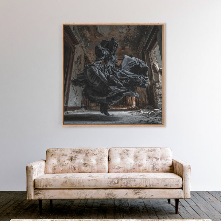 The Derelict Asylum, Square Wall Art, Dark Halloween Decor, Canvas Print, Halloween Wall Decor, Gothic Home Decor, Dark Fantasy Art