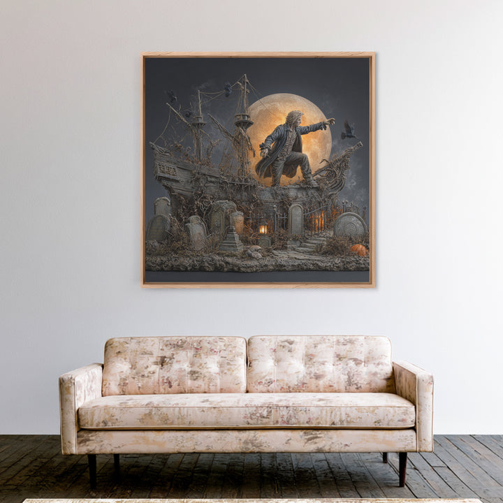The Shipwreck Cove, Square Wall Art, Dark Fantasy Wall Art, Canvas Print, Halloween Wall Decor, Gothic Home Decor, Statement Wall Art